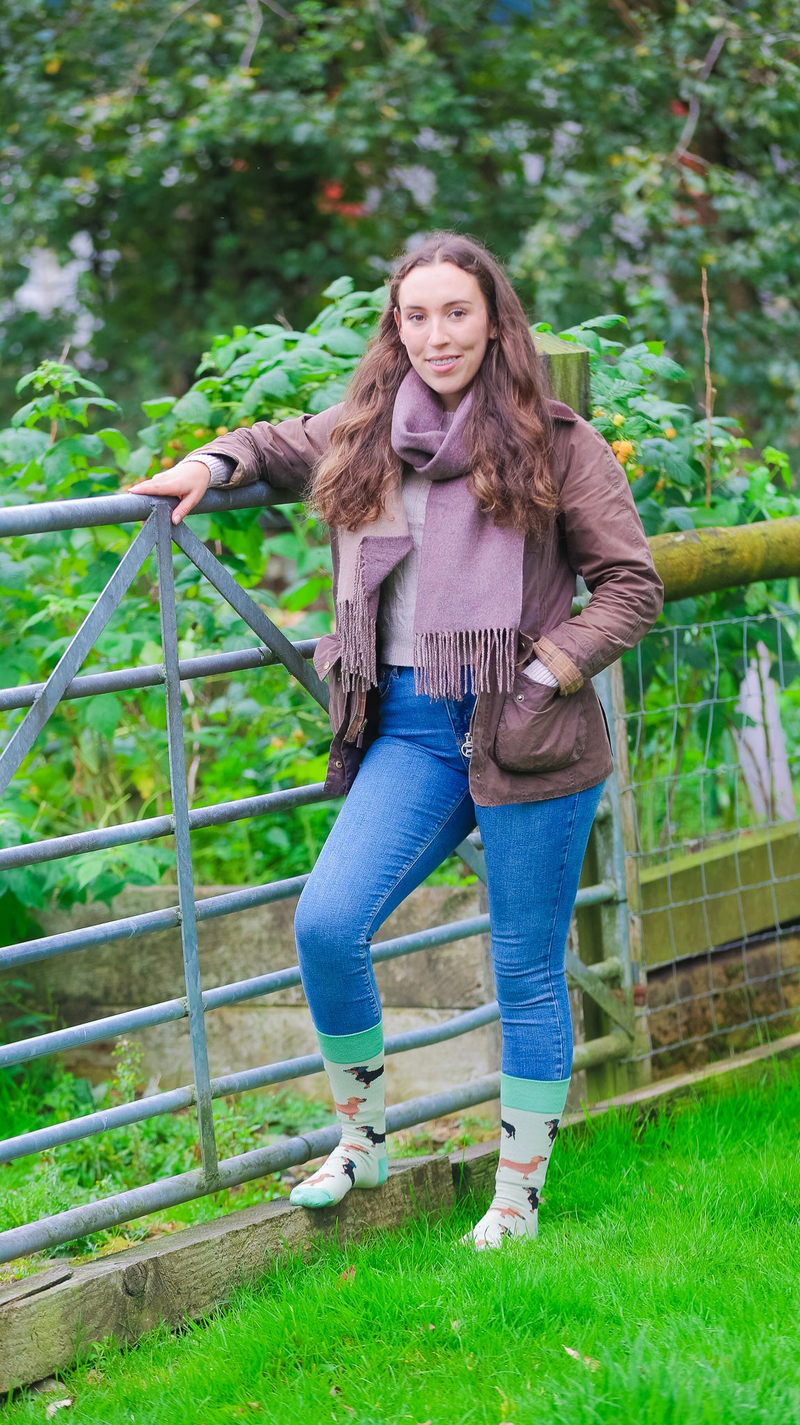 Step up your sock game with our green-themed dachshund socks adorned with adorable brown and black dachshunds. Perfect for adding a touch of whimsy to your country-style outfit, these cozy socks are ideal for dog lovers and outdoor adventures alike. Showcase your love for dachshunds with this fun and stylish accessory that brings comfort and charm to any ensemble!