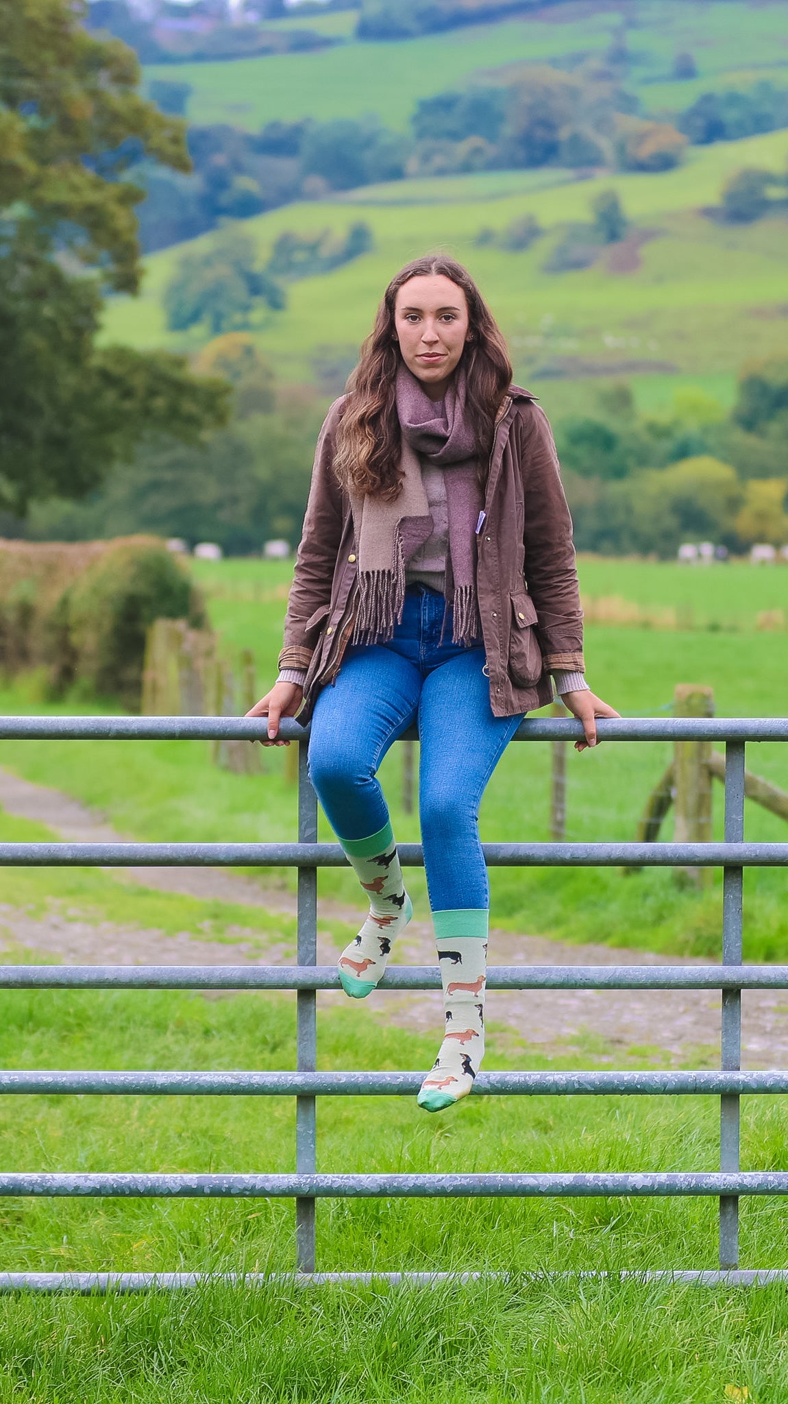 Step up your sock game with our green-themed dachshund socks adorned with adorable brown and black dachshunds. Perfect for adding a touch of whimsy to your country-style outfit, these cozy socks are ideal for dog lovers and outdoor adventures alike. Showcase your love for dachshunds with this fun and stylish accessory that brings comfort and charm to any ensemble!