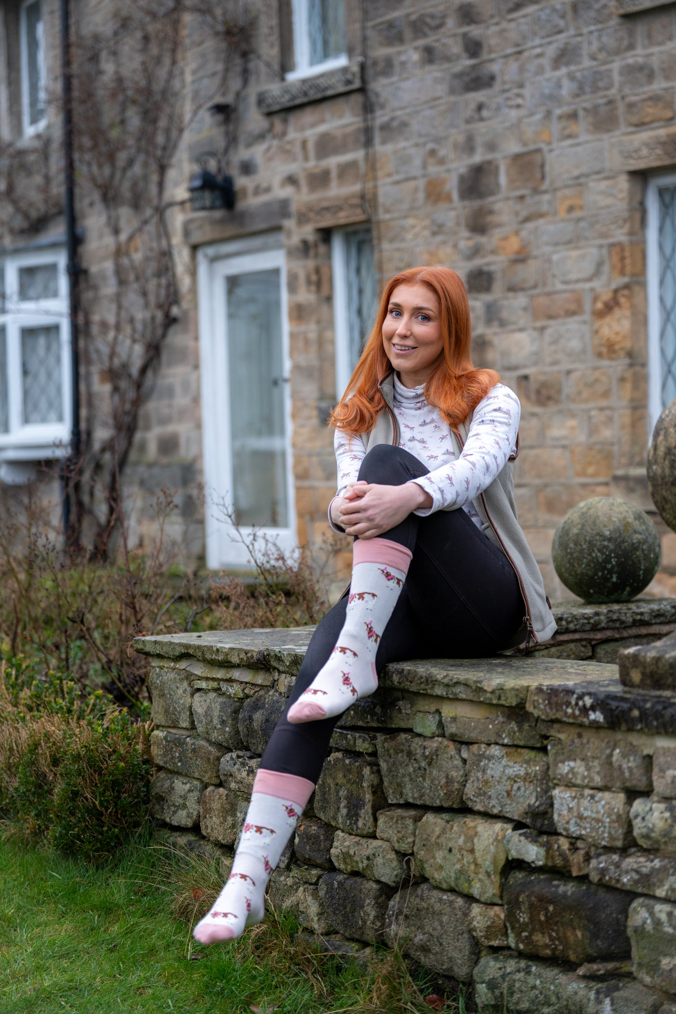 pink birthday cow socks