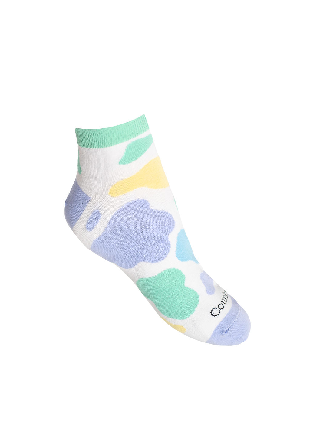 Mix coloured cow print ankle socks