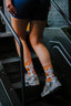 Kmoo Orange Cow Print Sports Socks | Ribbed Crew