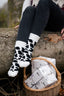 Fluffy Cow Print Crew Socks