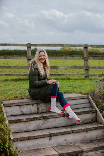 Vibrant Pink Crew Socks