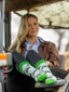 Green Tractor Crew Socks