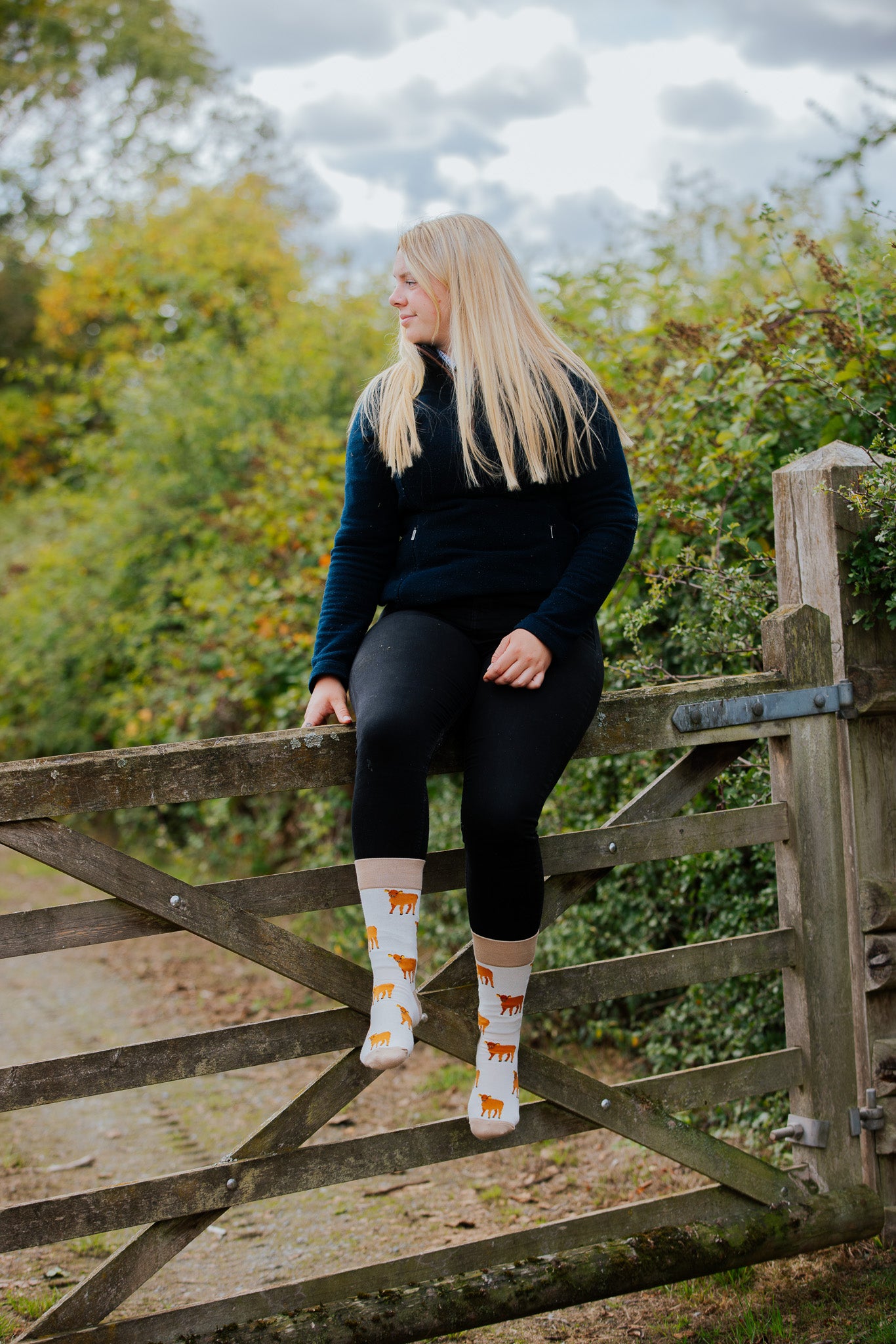 brown and crew cow socks