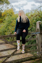 brown and crew cow socks