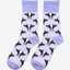 Purple cow socks featuring playful black and white cow designs. These stylish and cozy socks add a fun country touch to your outfit while embracing a whimsical farm theme. Perfect for animal lovers, country and outdoor enthusiasts, these socks are ideal for casual wear and adding a pop of colour to your sock collection and country style outfit.