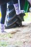 Purple cow socks featuring playful black and white cow designs. These stylish and cozy socks add a fun country touch to your outfit while embracing a whimsical farm theme. Perfect for animal lovers, country and outdoor enthusiasts, these socks are ideal for casual wear and adding a pop of colour to your sock collection and country style outfit.