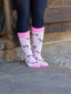 Pink Warmblood Horse Socks | Crew
