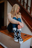 Fluffy Cow Print Crew Socks