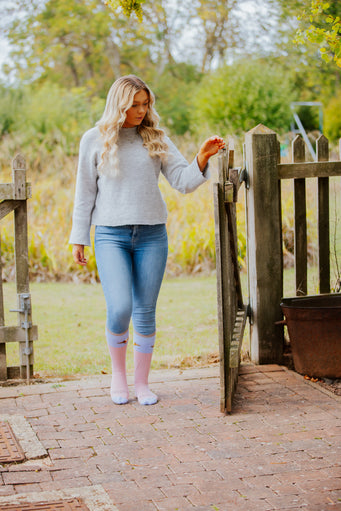 Lavender Thick Crew Socks