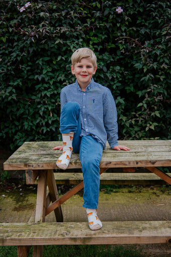 Children’s Brown Calf Crew Socks