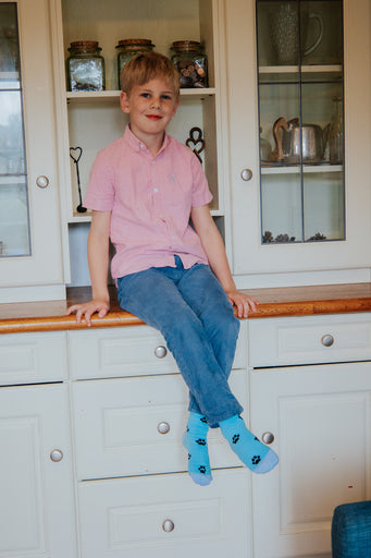 Children’s Blue Paw Dog Crew Socks