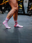 Kmoo Pink Cow Print Sports Socks | Ribbed Crew