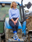 Discover our blue-themed tractor socks, the perfect accessory for cozy days at home or adventurous walks in the countryside. Crafted from soft, comfortable fabric, these stylish socks feature an eye-catching tractor design, adding a touch of rural charm to your wardrobe. Ideal for farming enthusiasts and lovers of country life