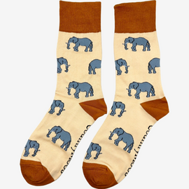 Charming elephant socks featuring adorable elephant designs on a lovely light peach background, complemented by burnt orange tops, heels, and toes. These trendy socks are perfect for animal lovers and add a playful touch to your everyday outfits. Ideal for comfort and style, these socks make a wonderful addition to any wardrobe, bringing a pop of color and fun to your sock collection