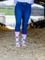 Pink Tractor Crew Socks