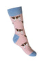 Pink Calf Crew Socks