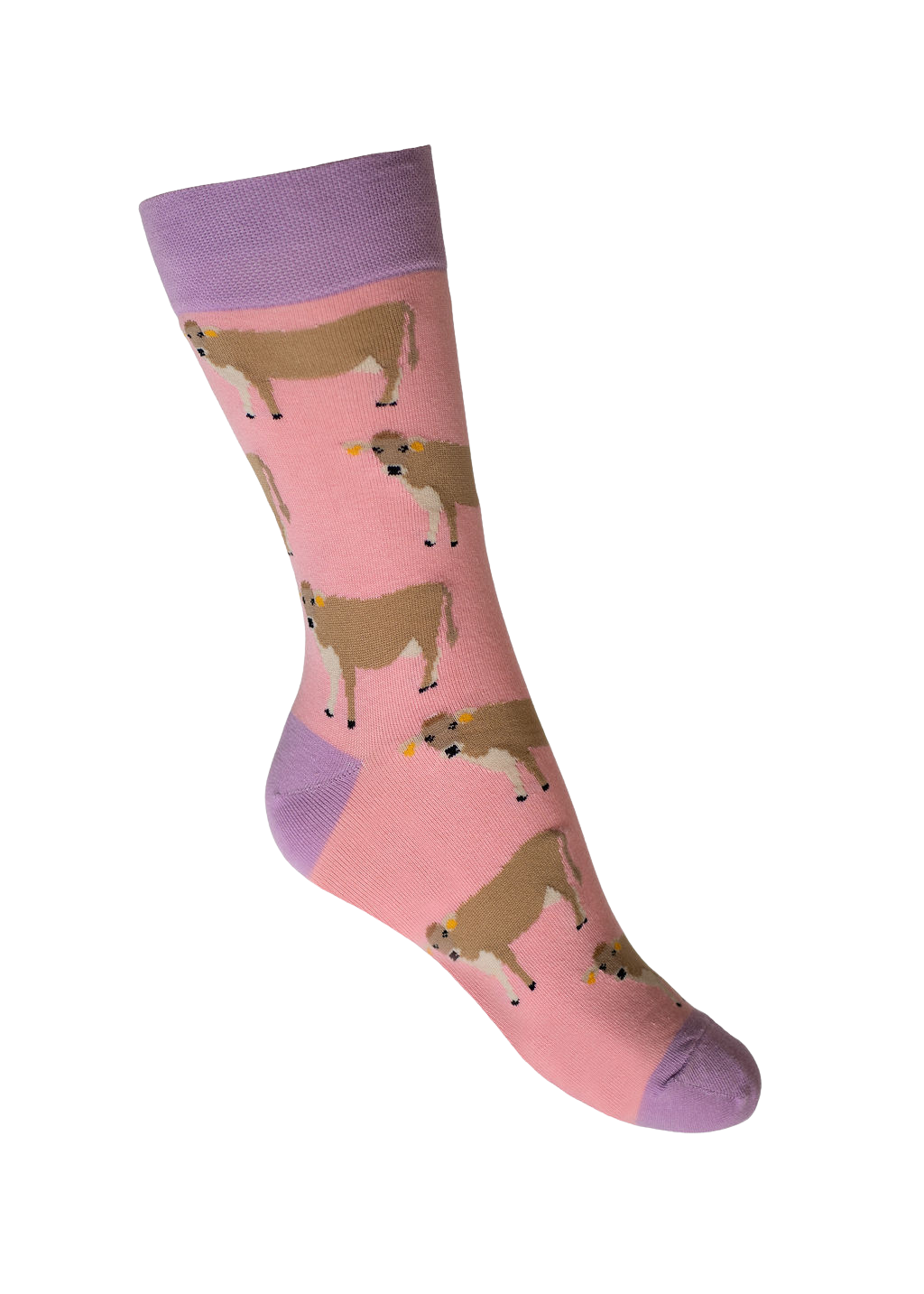 pink cow socks crew style