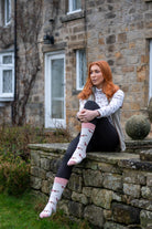 crew style pink celebration cow socks 