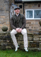 Green Herdwick sheep crew socks 