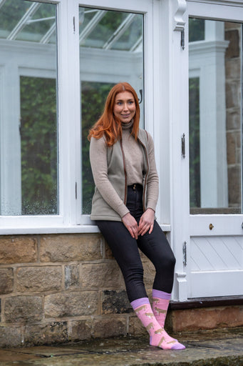 Brown Swiss Cow Crew Socks