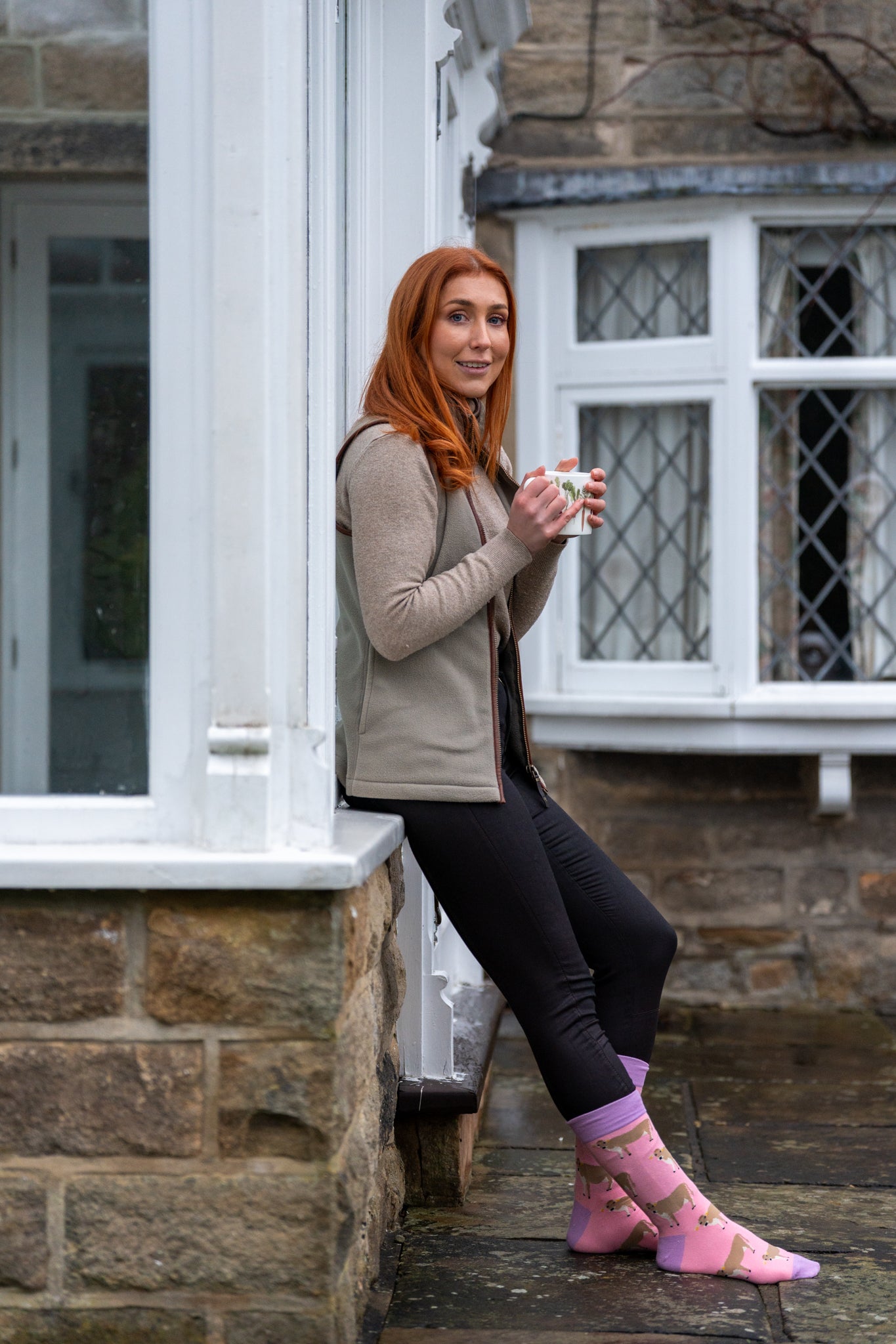 pink cow socks crew style 