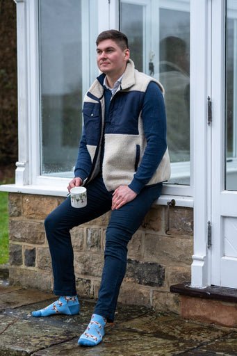 Blue Shorthorn Cow Crew Socks