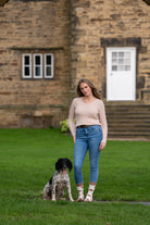 brown and cream highland cow crew socks 