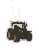 Tractor-shaped air freshener on a white background