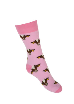 Pink Friesian Cow Crew Socks