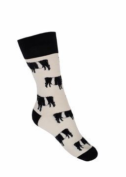 Belted Galloway Cow Socks | Crew