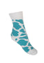 Mint Cow Print Fluffy Socks | Crew