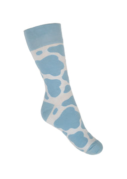 Blue Cow Print Socks | Crew