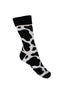 Kmoo Black Cow Print Sports Socks | Ribbed Crew