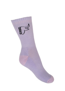 Kmoo Purple Sports Socks | Ribbed Crew
