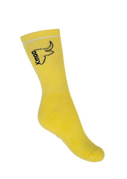 Kmoo Yellow Sports Socks | Ribbed Crew