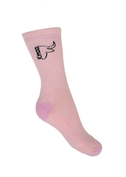Kmoo Pink Sports Socks | Ribbed Crew