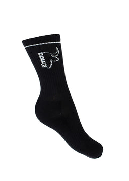 Kmoo Black Sports Socks | Ribbed Crew