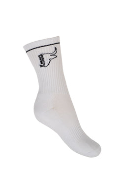 Kmoo White Sports Socks | Ribbed Crew