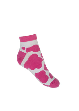 Pink Cow Print Socks | Ankle
