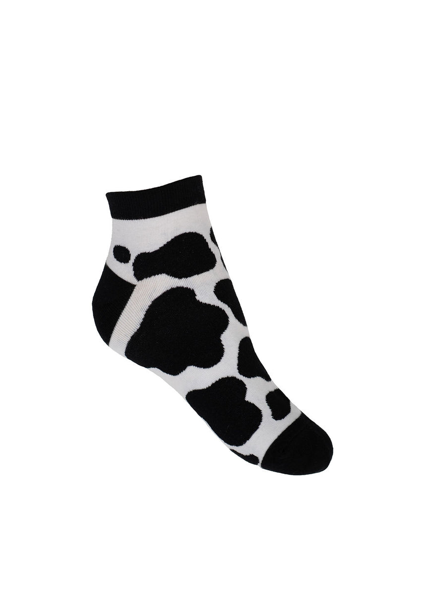 Black Cow Print Ankle Socks – CountryMoos