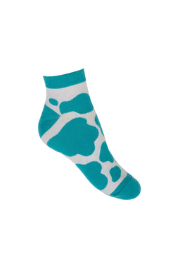 Green Cow Print Socks | Ankle