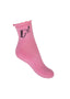 Kmoo Pink Frill Yoga Socks | Non-Slip Quarter