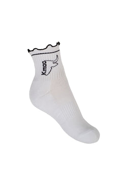 Kmoo White Frill Sports Socks | Quarter
