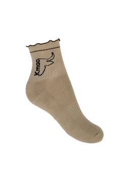 Kmoo Cappuccino Frill Sports Socks | Quarter