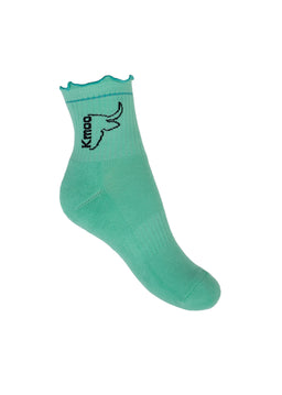 Kmoo Green Frill Sports Socks | Quarter