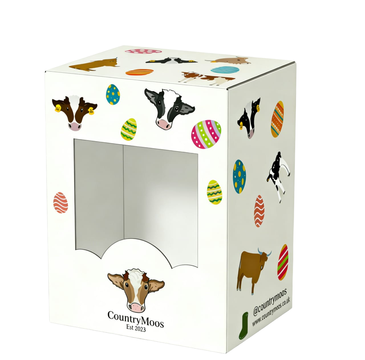 CountryMoos themed Easter egg sock box 