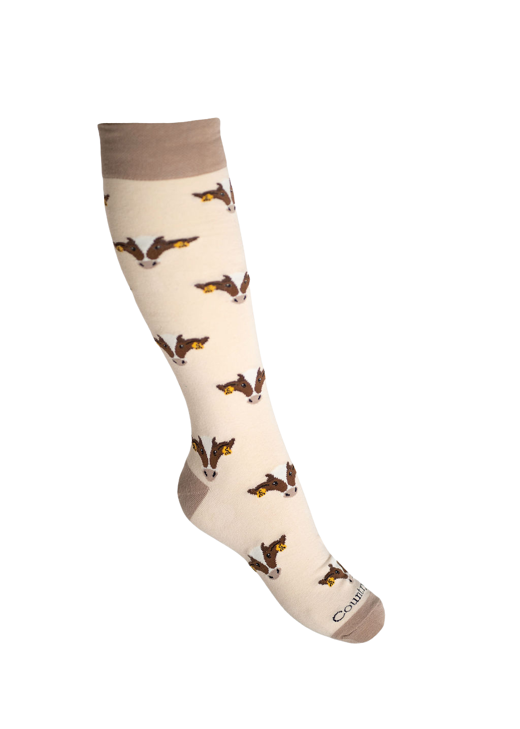 Brown themed friesian cow welly socks 