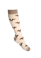 Brown themed friesian cow welly socks 